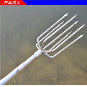 不锈钢鱼叉头单齿螃蟹叉 专业垂钓者的多功能利器